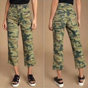 Free People NWT Remy Camo Crop Pants size 28 Moss